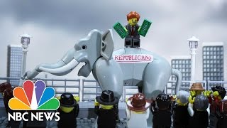 Party Crashers A Political History With LEGOs  NBC News [upl. by Lait]