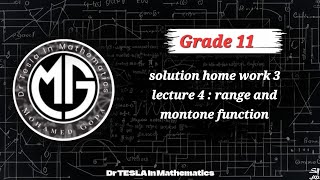 Grade 11 solution homework domain of function by graph  range and monotone of functions [upl. by Saloma769]