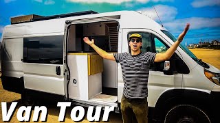 VAN TOUR  Hidden Shower Happijac Bed Lift 600 Amp hour Battery Bank and more [upl. by Us299]