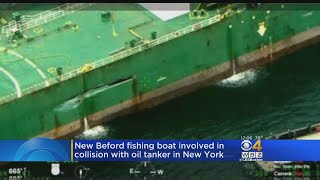 Mass Fishing Boat Collides With Oil Tanker Off Long Island [upl. by Ennalorac]