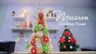 Macaron Christmas Tower By Chef Nicole [upl. by Eiro]