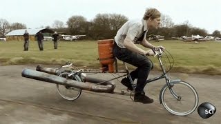 Jet Engine Bicycle Blasts Off  Outrageous Acts of Science [upl. by Ail]