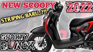 NEW HONDA SCOOPY  Striping baru 2022 Sporty Black [upl. by Herby]