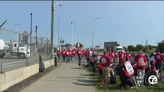 Union workers at Detroit Marathon refinery go on strike [upl. by Taryn]