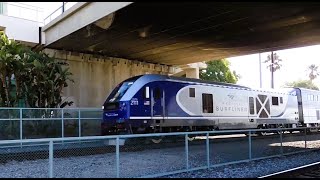 CDTX 2111 amp CDTX 2118 Amtrak Pacific Surfliner Passes the Burbank Downtown Station California [upl. by Teeniv]