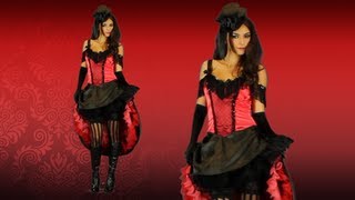 Can Can Dress  Burlesque Halloween Costume [upl. by Ttenrag]