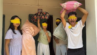 Blindfold pillow fight gone crazy 🤪 [upl. by Siletotsira380]