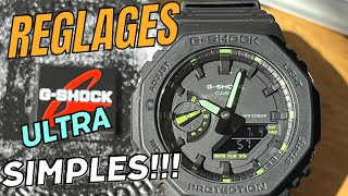 Réglages faciles G Shock GA2100 heure été et hiver fuseau horaire date Easy settings [upl. by Cord]