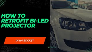 HOW TO CONNECT BI LED PROJECTOR HEADLIGHT IN H4 SOCKET [upl. by Nanek]