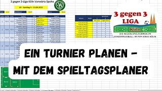 Einen Spielplan für das Turnier erstellen  mit dem Spieltagsplaner [upl. by Noskcaj]