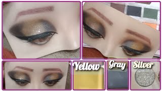 yellow and black eyeshadow tutorialeyeshadow tutorialmakeup transition [upl. by Eiro]