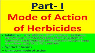 Part I Mode of Action of Herbicides [upl. by Iviv]