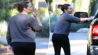 Jennifer Garner blows boyfriend John Miller a kiss goodbye in sweet snaps [upl. by Amahs55]