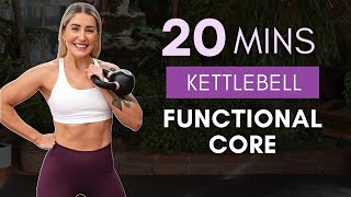 20 Minute Kettlebell Core Workout With Vocal Instructions Get STRONG ABS [upl. by Dunning927]