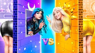 Day Girl vs Night Girl ONE COLORED HOUSE CHALLENGE [upl. by Sibie]