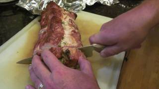 Smoked Pork Loin Stuffed With Chimichurri [upl. by Neyrb]