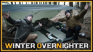 24h Winter Übernachtung  Overnighter am See  Bushcraft Outdoor Camping [upl. by Hagan]