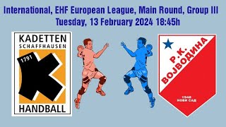 HANDBALL 2024 KADETTEN SCHAFFHAUSEN SWIS VOJVODINA NOVI SAD [upl. by Elrebmik]