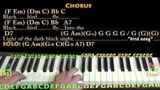 Blackbird The Beatles Piano Cover Lesson with ChordsLyrics [upl. by Peskoff879]