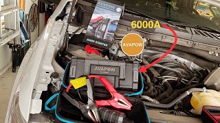 Review of The AVAPOW 6000A TruckCar Battery Jump Starter With Built In LED Light Less Than 9900 [upl. by Nanam]