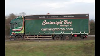 SCANIA R450  Cartwright Bros Haulage Ltd  A1M motorway trucks spotting [upl. by Adnara]