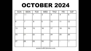 Printable October 2024 Calendar [upl. by Stroup968]