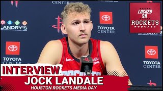 Jock Landale  Houston Rockets Media Day 20232024 NBA Season [upl. by Akeihsal]