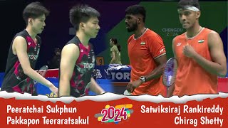 Badminton highlights 2024 I Satwiksiraj RankireddyChirag Shetty vs SukphunTeeraratsakul [upl. by Zug590]