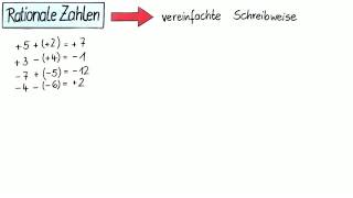 Die vereinfachte Schreibweise beim Rechnen mit rationalen Zahlen  Mathematik [upl. by Ueih]