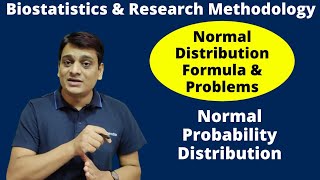 Part 5 Normal Distribution  Formula amp Numerical Problems  Biostatistics amp Research Methodology [upl. by Lockwood]