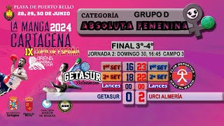 IX COPA BMP PLAYA FINAL 3º 4º SENIOR FEM GETASUR vs URCI ALMERÍA [upl. by Ydualc]