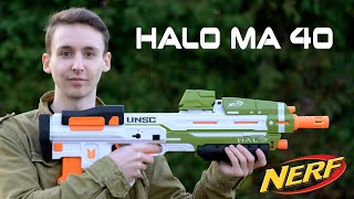 Nerf Halo MA40  Unboxing Review amp Test  MagicBiber deutsch [upl. by Jasmin]