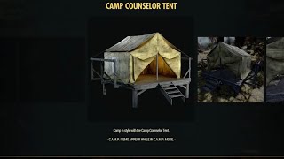 Fallout 76 Camp Counselor Tent Review  Free Fallout 1st Item For June 2024 [upl. by Haraz934]