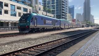 MTS Trolley and Coaster action at Downtown San Diego 01012024🇺🇸 [upl. by Muhan971]