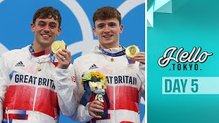 Tom Daley and Matty Lee secure historic gold Hello Tokyo I DAY 5 🗼 [upl. by Aralomo]