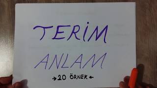 024➡ Sözcükte Anlam TERİM ANLAM 210 ÖRNEK CÜMLE için açıklamaya bakınız [upl. by Daryle975]