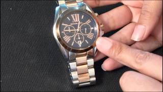 Michael Kors Chronograph Bradshaw Two Tone Stainless Steel watch review [upl. by Lladnor]