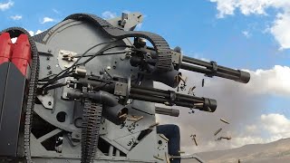 Shooting the Monstrously Powerful Quad M134 Minigun [upl. by Inglis726]