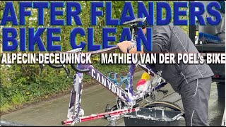 ALPECIN  DECEUNINCK  BIKE CLEANING  MATHIEU van der POEL  TOUR OF FLANDERS  winning team 2024 [upl. by Carew]