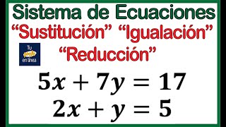 ✔SISTEMA DE ECUACIONES 05 Métodos Sustitución Igualación y Reducción 🔥 [upl. by Lubbi]