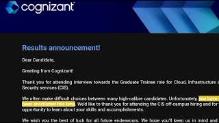 Cognizant CIS offcampus hiring 2023  Result announcement [upl. by Pellikka]