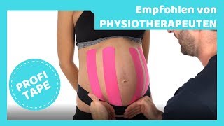 Theramaid Tapeanleitung Schwangerschaft großer Babybauch Kinesiotape Tutorial Rückenschmerzen SS [upl. by Asiulairam]