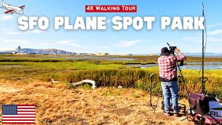 4K Walk Bayfront Park The Ultimate SFO Plane Spotting Location 🛫 [upl. by Lerraj]