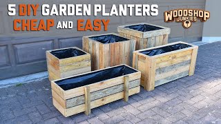 5 DIY Garden Planters  Cheap Easy Fast [upl. by Comfort]