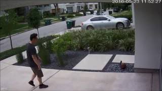 Package Thief Arrested After Caught in the Act  Inc 083490116  Houston Police Department [upl. by Wilow]