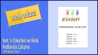 HTML Dersleri  Ders 2  font h Etiketleri ve Renk Kodlarıyla Çalışma [upl. by Sidoney]