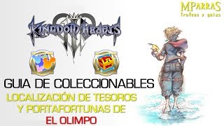 Kingdom Hearts 3  Guía de coleccionables Tesoros y Portafortuna de El Olimpo [upl. by Mortimer]