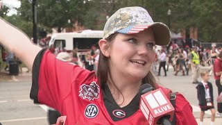 Donald Trump reaction from fans at GeorgiaAlabama game [upl. by Wardieu]