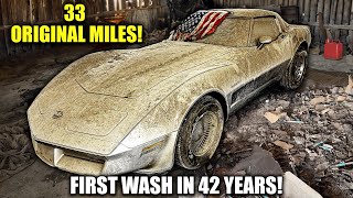 33 Original Miles Corvette BARN FIND  First Wash in 42 Years  Satisfying Restoration [upl. by Atinrev989]