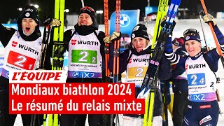 Mondiaux Biathlon 2024  La France championne du monde du relais mixte à Nove Mesto [upl. by Lulita]